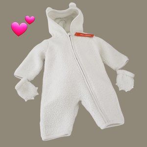 NWT Joe Fresh White Fleece  Baby Snowsuit